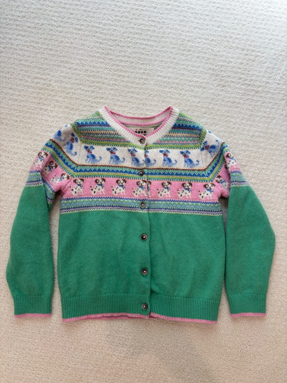 Mini Boden Fair Isle Cardigan - Size 6-7